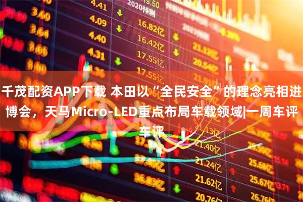 千茂配资APP下载 本田以“全民安全”的理念亮相进博会，天马Micro-LED重点布局车载领域|一周车评